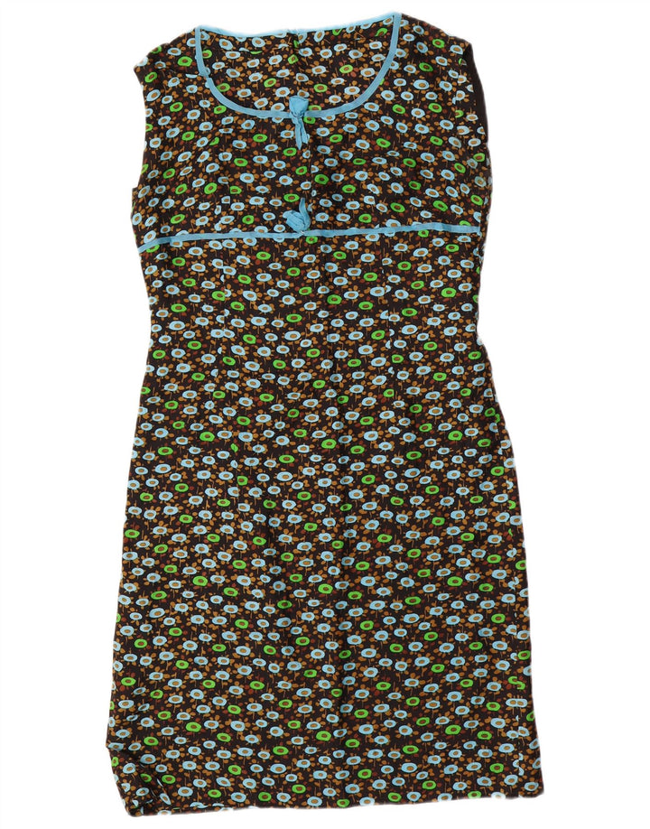 VINTAGE Γυναικείο μανίκι 2 τεμαχίων UK 14 μεσαίο μαύρο φλοράλ