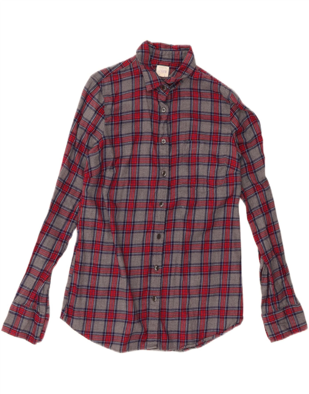 Γυναικείο φανελένιο πουκάμισο J. Crew UK 6 XS Grey Check Cotton Classic