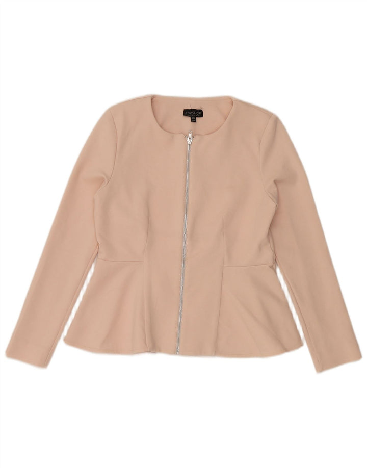 Topshop Γυναικείο μπουφάν σακάκι με φερμουάρ UK 14 μεγάλο ροζ πολυεστέρα