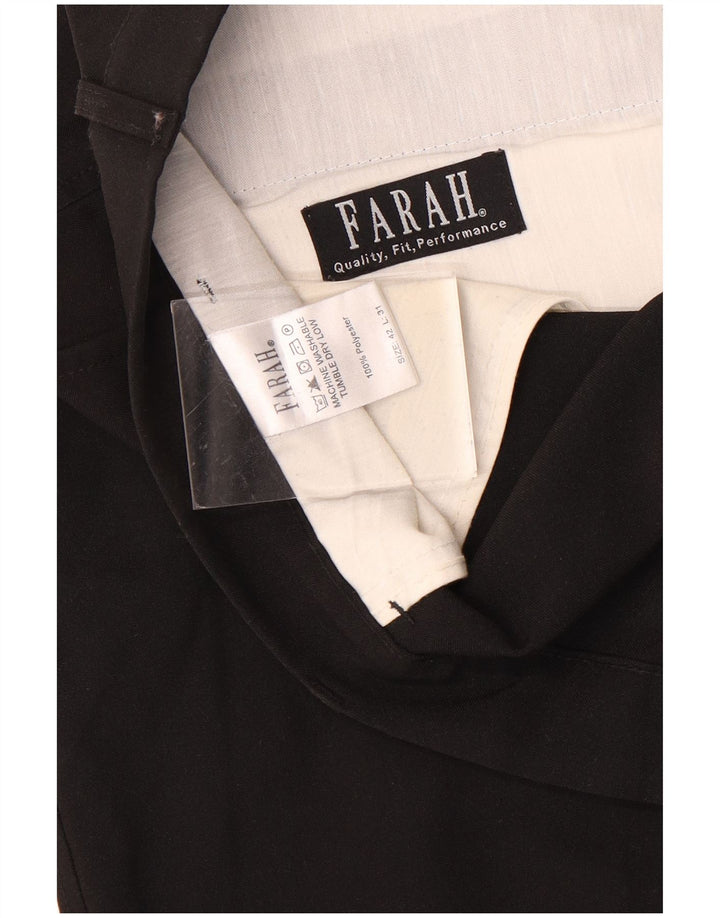 Ανδρικό κωνικό παντελόνι Chino FARAH W42 L31 Μαύρο πολυεστέρα