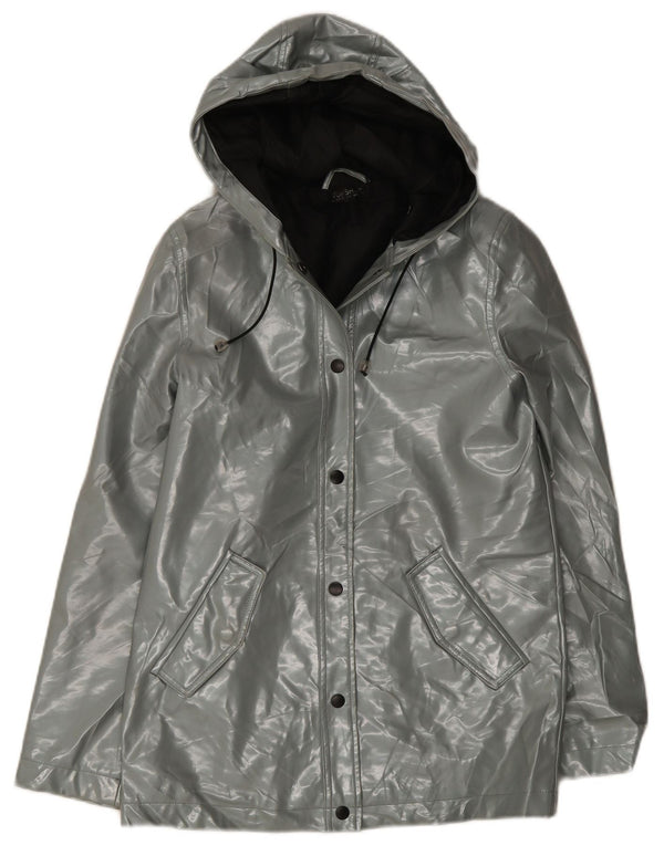 Topshop Γυναικείο μπουφάν βροχής με κουκούλα UK 8 Small Grey Polyester
