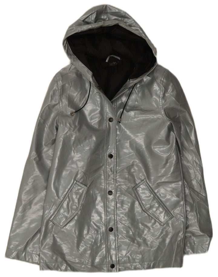 Topshop Γυναικείο μπουφάν βροχής με κουκούλα UK 8 Small Grey Polyester