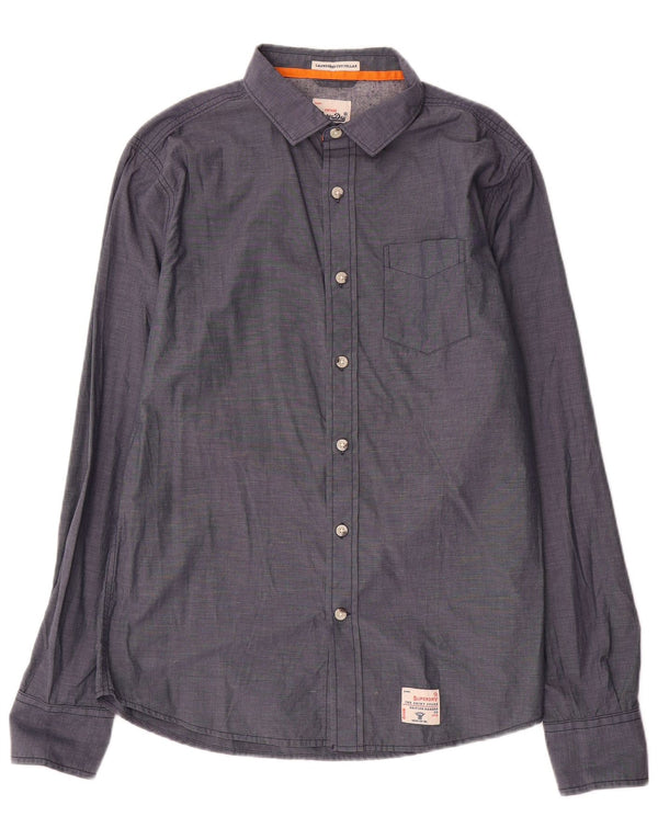 Ανδρικό πουκάμισο Superdry XL Navy Blue Cotton