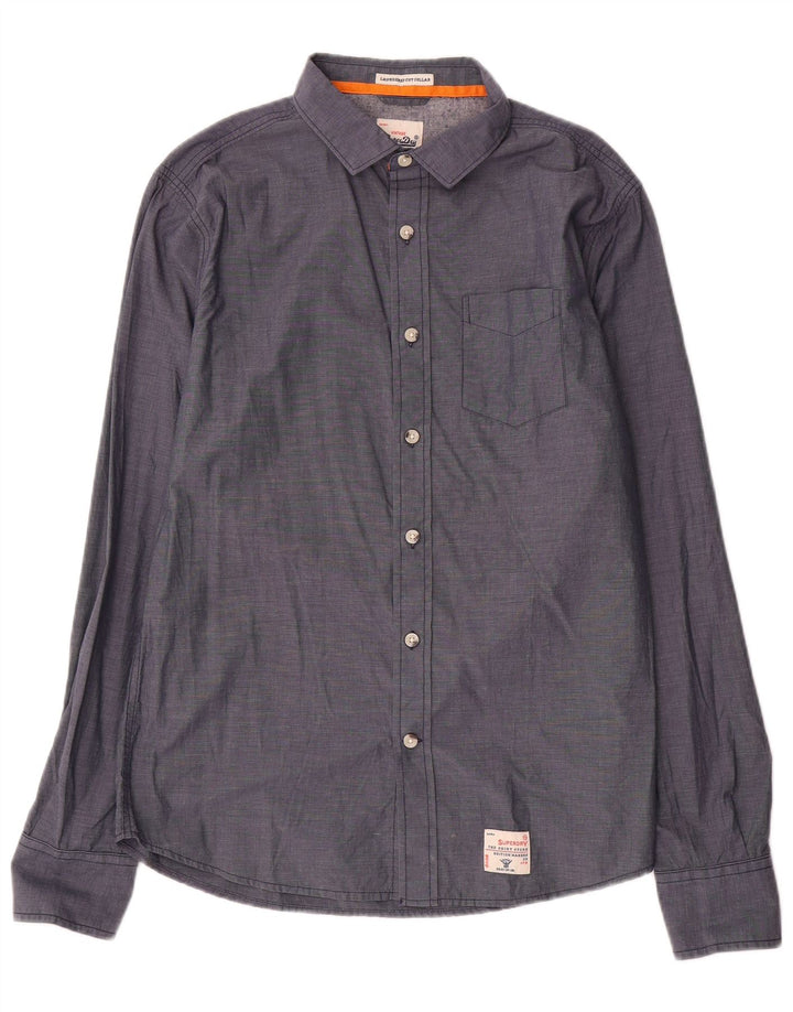 Ανδρικό πουκάμισο Superdry XL Navy Blue Cotton