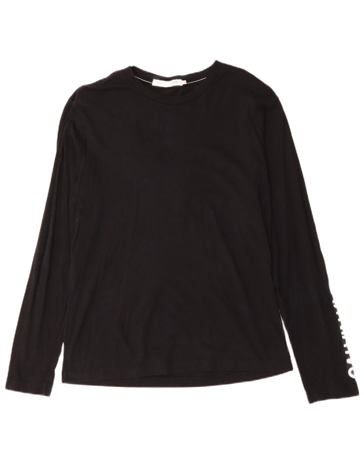 Calvin Klein Jeans Ανδρικό γραφικό τοπ Μακρυμάνικο μεγάλο μαύρο βαμβακερό