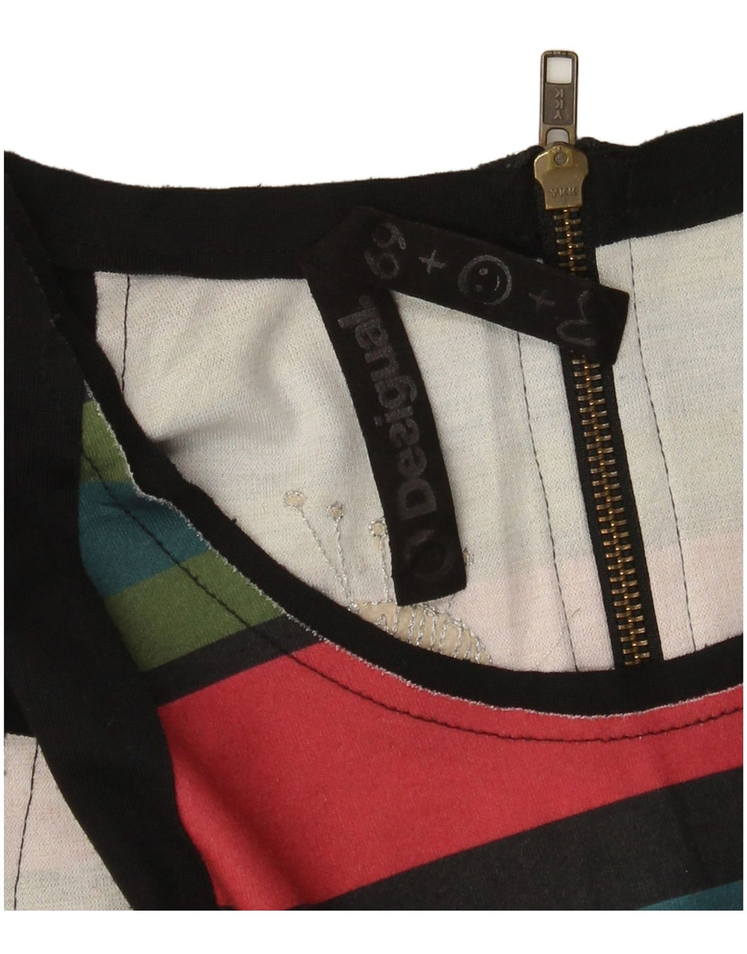 Γυναικείο φόρεμα Desigual Graphic Sheath UK 12 Medium Μαύρο ριγέ