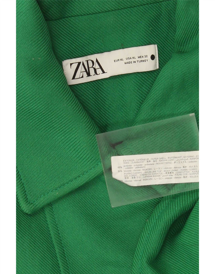 Zara Γυναικείο Παλτό UK 18 XL Green Polyester