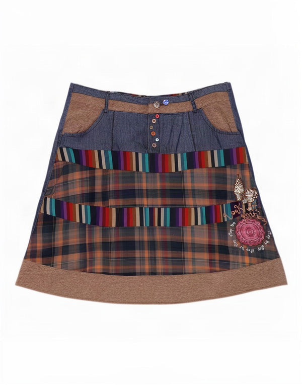 Desigual Γυναικεία γραφική τζιν φούστα 3XL W42 Πολύχρωμη επιταγή
