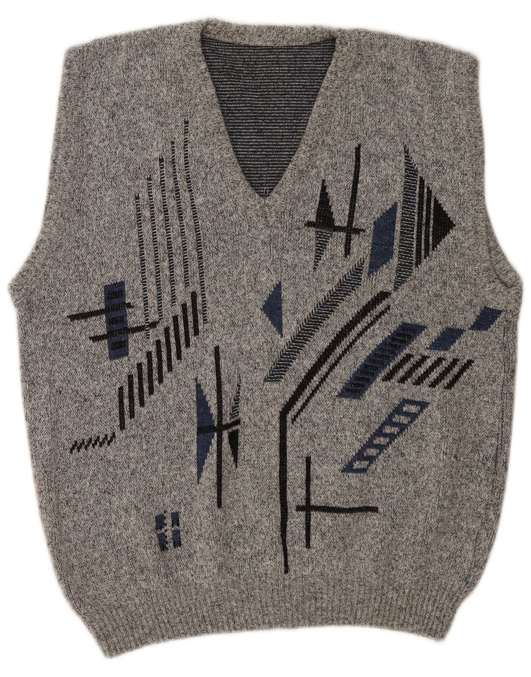 Vintage ανδρικό γιλέκο Tank Top EU 50 Medium Grey Geometric Polyacrylic