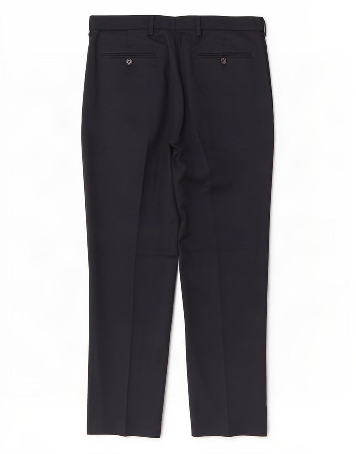 Ανδρικό κανονικό παντελόνι Marks & Spencer W36 L31 Navy Blue Polyester
