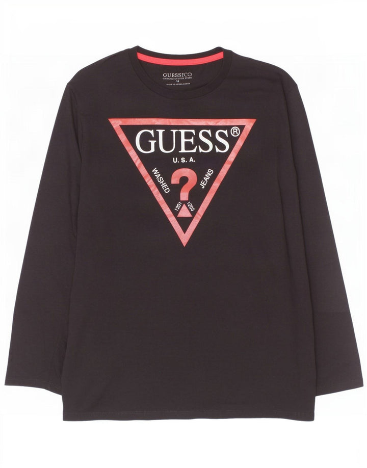 Guess Boys Graphic Top Μακρυμάνικο 13-14 ετών Μαύρο Βαμβακερό