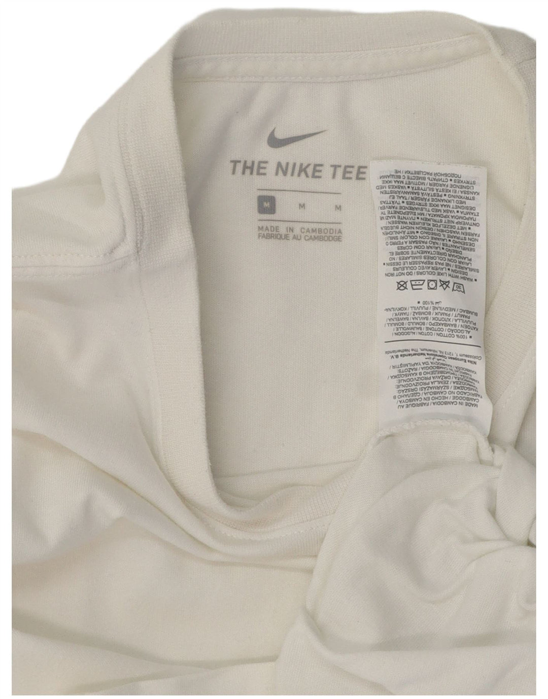 Ανδρικό μπλουζάκι Nike, μεσαίο λευκό βαμβακερό