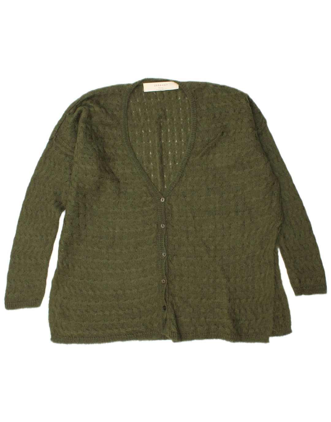Zara Γυναικείο πουλόβερ με ζακέτα UK 14 Medium Green