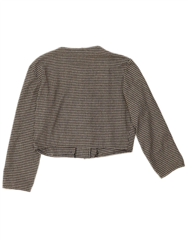 Vintage γυναικείο σακάκι σακάκι με 5 κουμπιά Crop IT 44 Medium Black Houndstooth