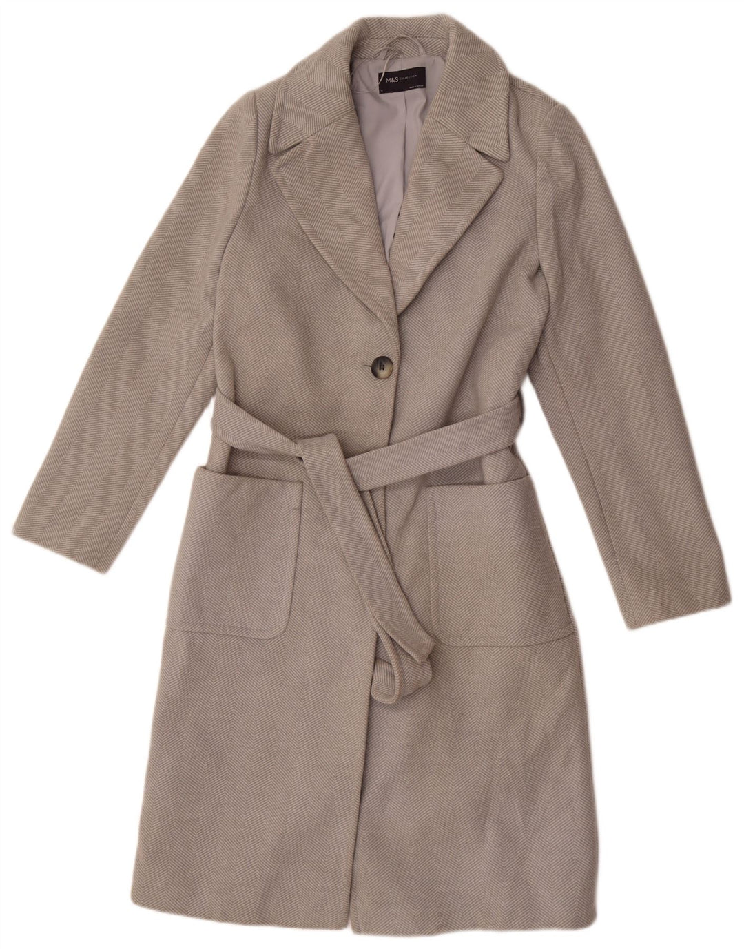 Marks & Spencer Γυναικείο Πανωφόρι UK 8 Small Grey Polyester