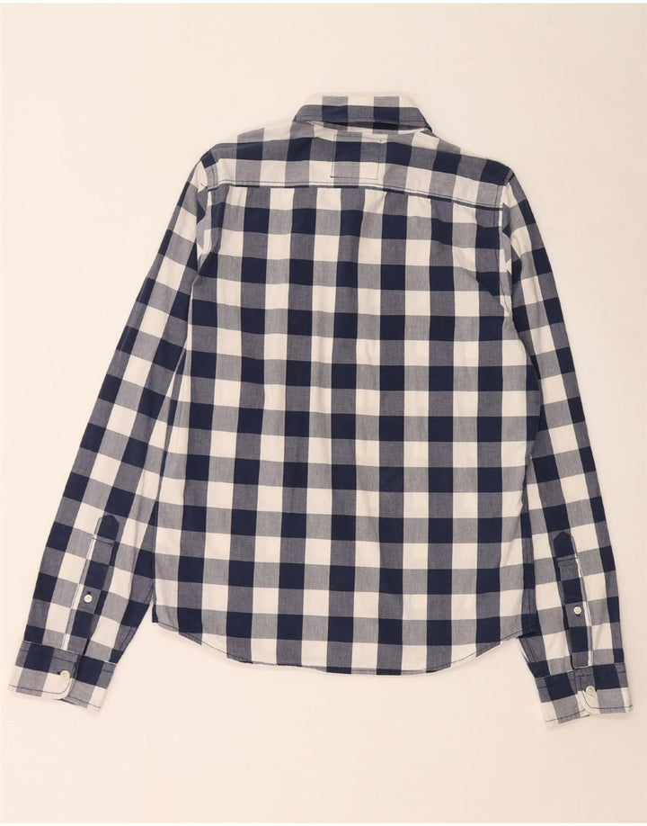 Ανδρικό πουκάμισο Hollister Large Navy Blue Gingham Cotton