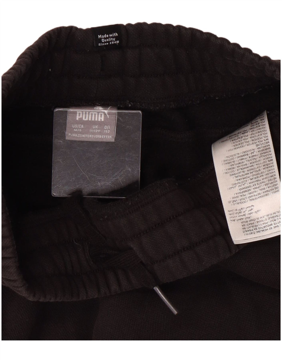 Puma Boys αθλητική φόρμα παντελόνι Joggers 11-12 ετών Μαύρο βαμβακερό