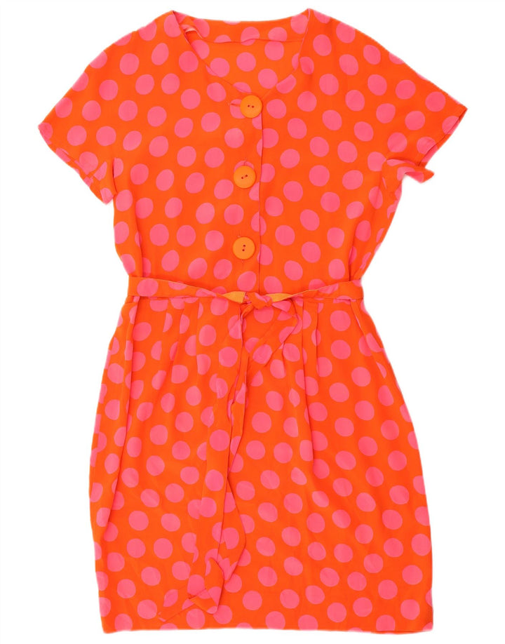 Vintage γυναικείο φόρεμα A-Line UK 14 Medium Orange Pot