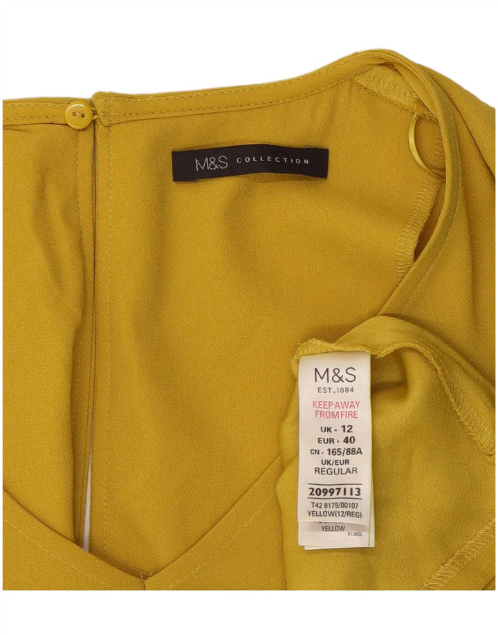 Marks & Spencer Γυναικείο φόρεμα A-Line UK 12 Medium Yellow Polyester