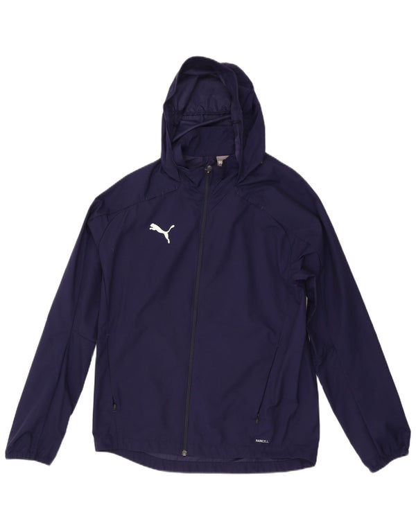 Puma Ανδρικό μπουφάν βροχής με κουκούλα UK 38 Medium Navy Blue Nylon