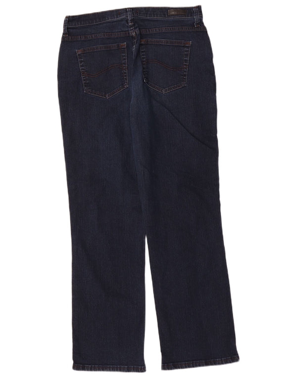 Lee Womens Relaxed Fit Straight Jeans US 12 Large W32 L30 Navy Blue Cotton