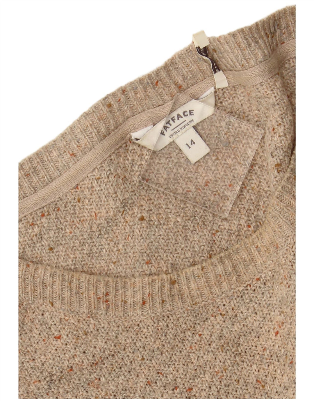 FAT FACE Γυναικείο πουλόβερ με λαιμόκαυστο UK 14 Large Beige