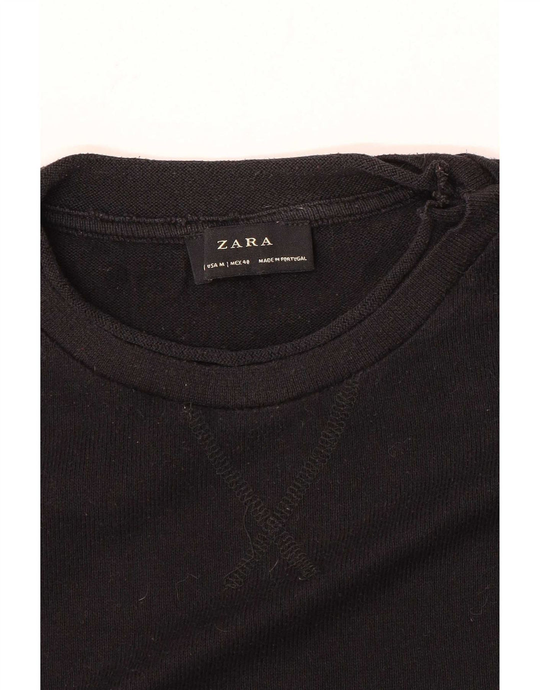 Ανδρικό πουλόβερ Zara Crew Neck Jumper Μεσαίο Μαύρο