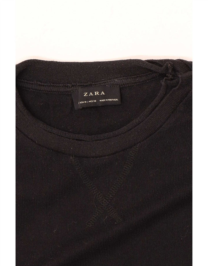 Ανδρικό πουλόβερ Zara Crew Neck Jumper Μεσαίο Μαύρο