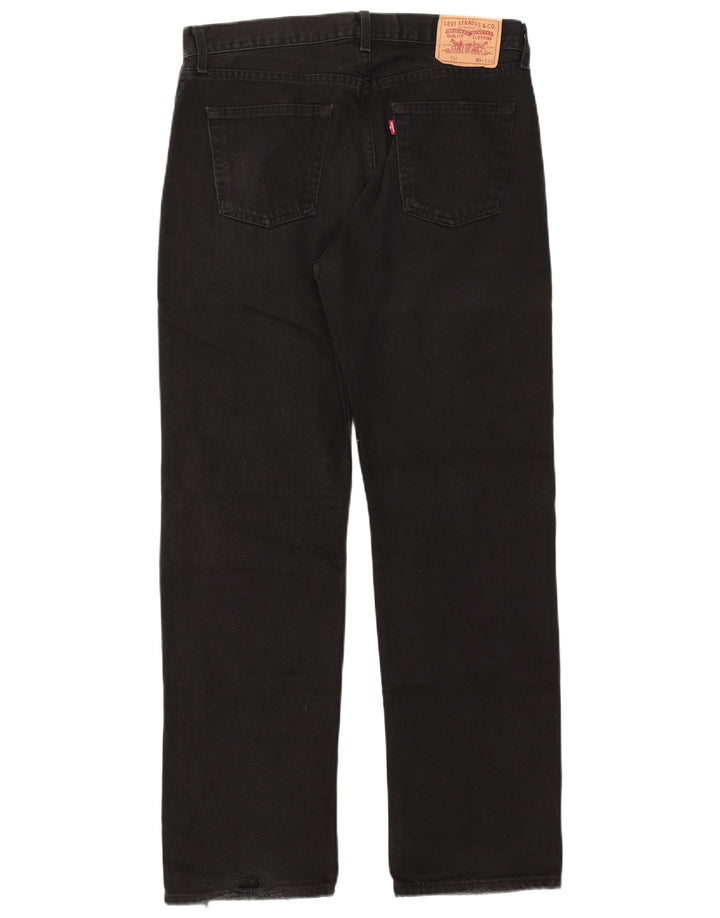 Levi's Mens 751 Straight Jeans W34 L32 Μαύρο βαμβακερό