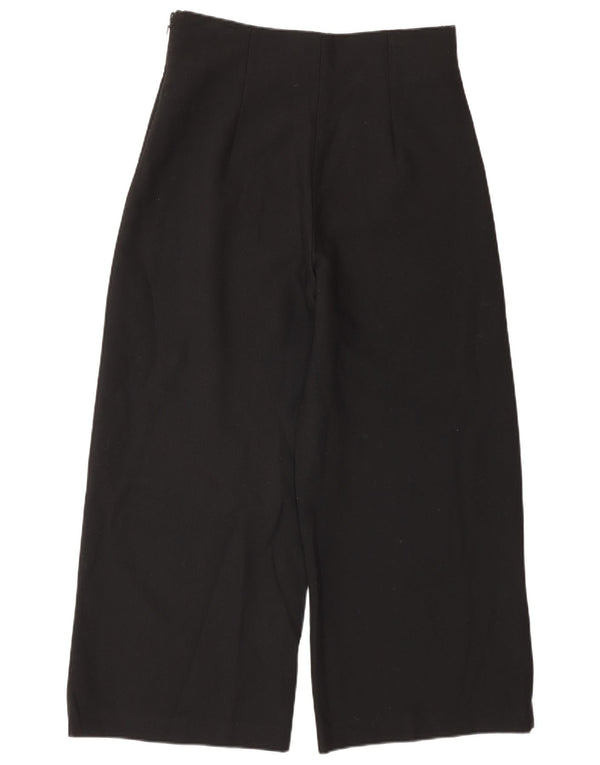 Zara Γυναικείο Ψηλόμεσο Παντελόνι Loose Fit Cropped Medium W28 L25 Μαύρο