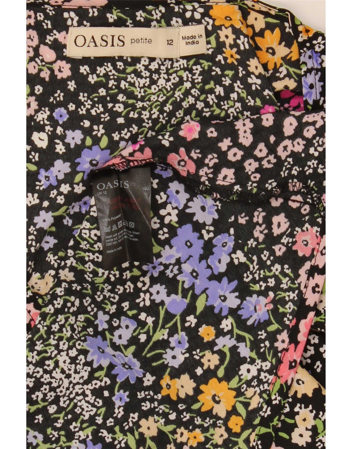 Oasis Γυναικείο Petite μακρυμάνικο Basic UK 12 Medium Black Floral