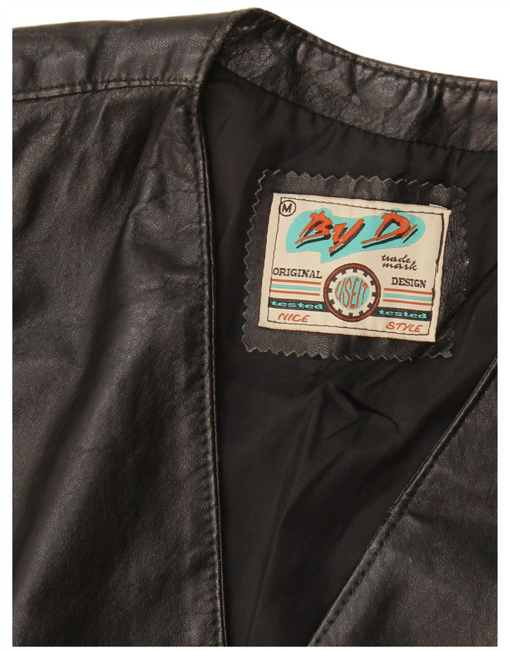 VINTAGE Ανδρικό Δερμάτινο Γιλέκο Μεσαίο Μαύρο