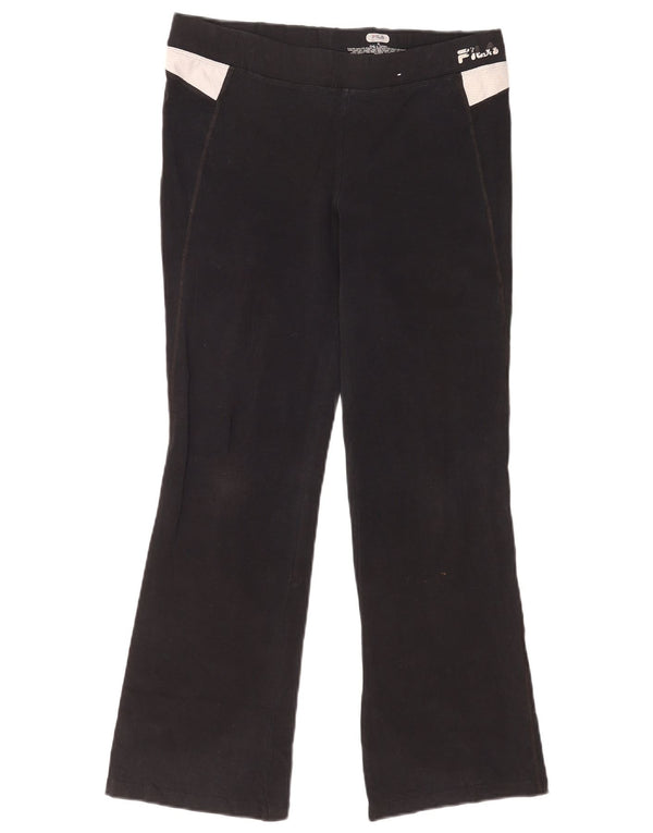 Fila Γυναικεία φόρμα Flare Παντελόνι UK 12 Medium Black Cotton Sports