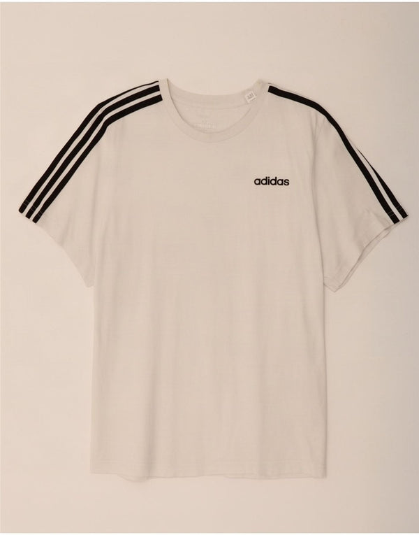 Ανδρικό T-Shirt Adidas Τοπ μεσαίο λευκό βαμβακερό