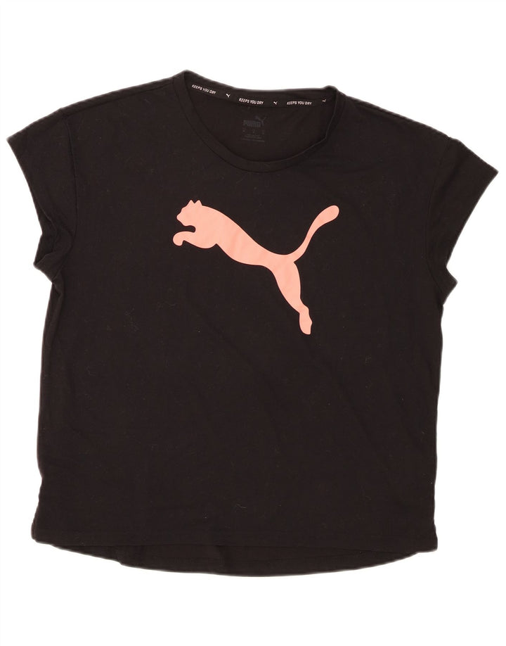Γυναικείο γραφικό μπλουζάκι Puma Top UK 14 Μεσαίο μαύρο πολυεστέρα