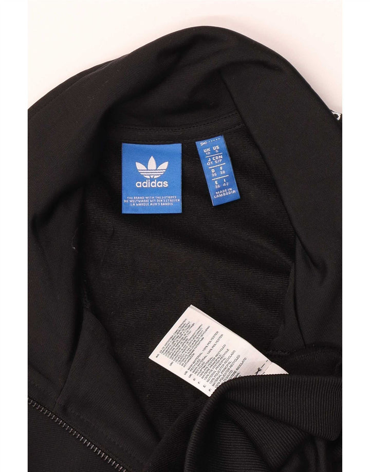 Γυναικεία αθλητική φόρμα γραφικών Adidas Top Jacket UK 10 Small Black Polyester