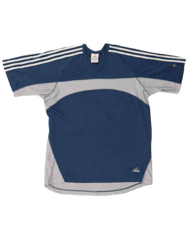 Adidas Ανδρικό T-Shirt Climacool Top Large Navy Blue Colorblock Πολυεστέρας