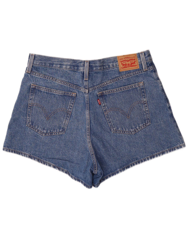 Levi's Womens Mom High Waist Denim Shorts W32 Large Blue Cotton