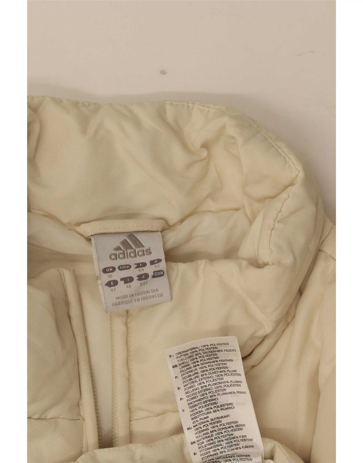 Adidas Γυναικείο μπουφάν UK 16 Large Off White Πολυεστέρας