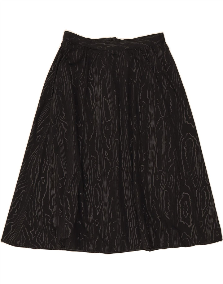 VINTAGE Womens Abstract Pattern Flared Skirt IT 44 Medium W30  Black Vintage Vintage and Second-Hand Vintage from Messina Hembry 