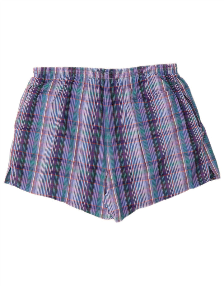 Ανδρικό σορτς κολύμβησης ADIDAS μεγάλο μπλε βαμβακερό καρέ