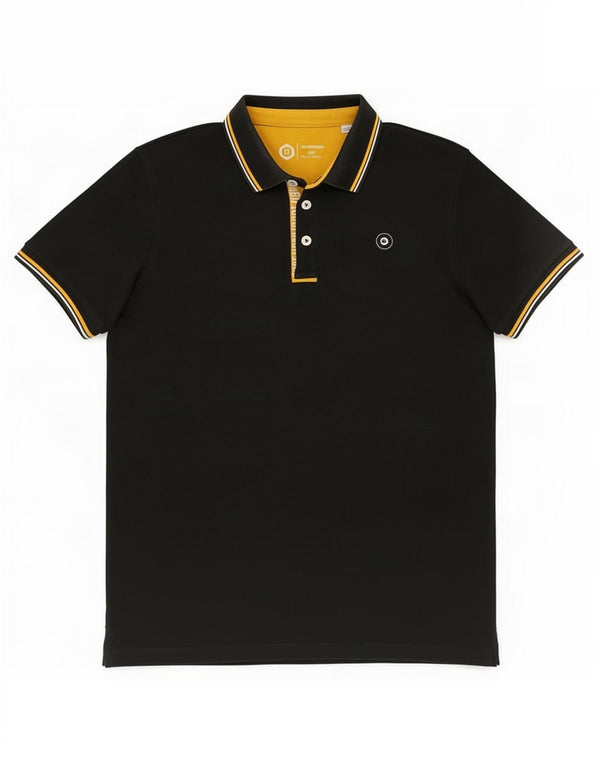 Jack & Jones Ανδρικό Πόλο Μπλουζάκι XL Μαύρο Colourblock Βαμβακερό