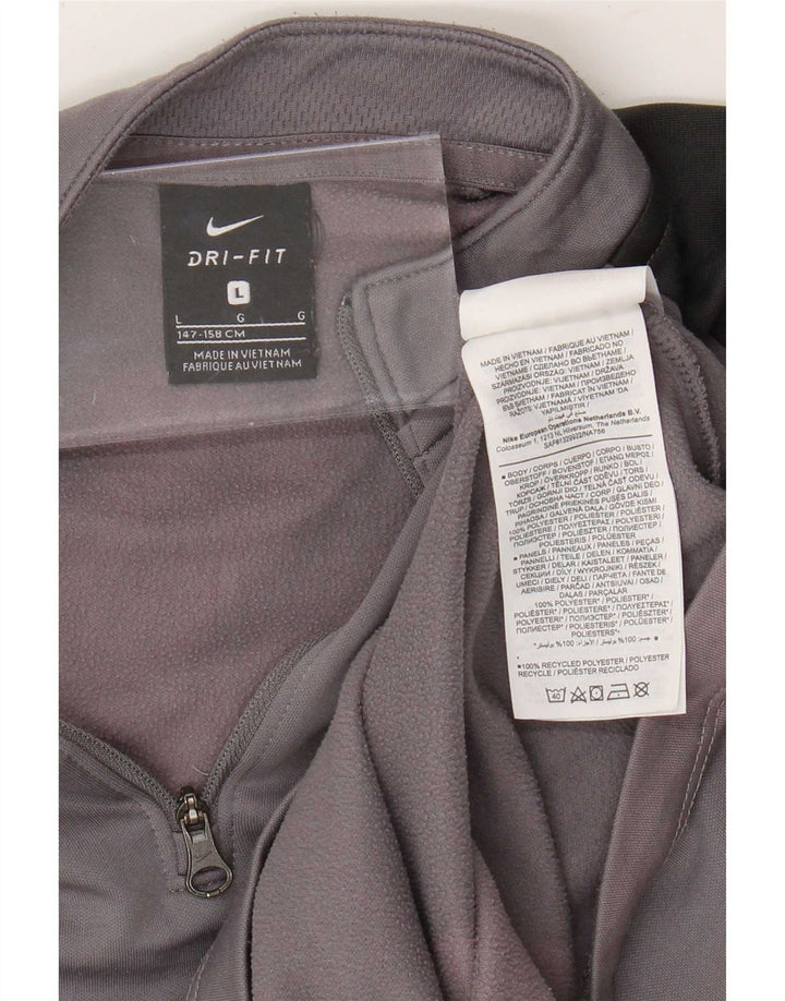 Nike Boys Dri Fit πουλόβερ φόρμα φόρμας 12-13 ετών Large Grey Colourblock