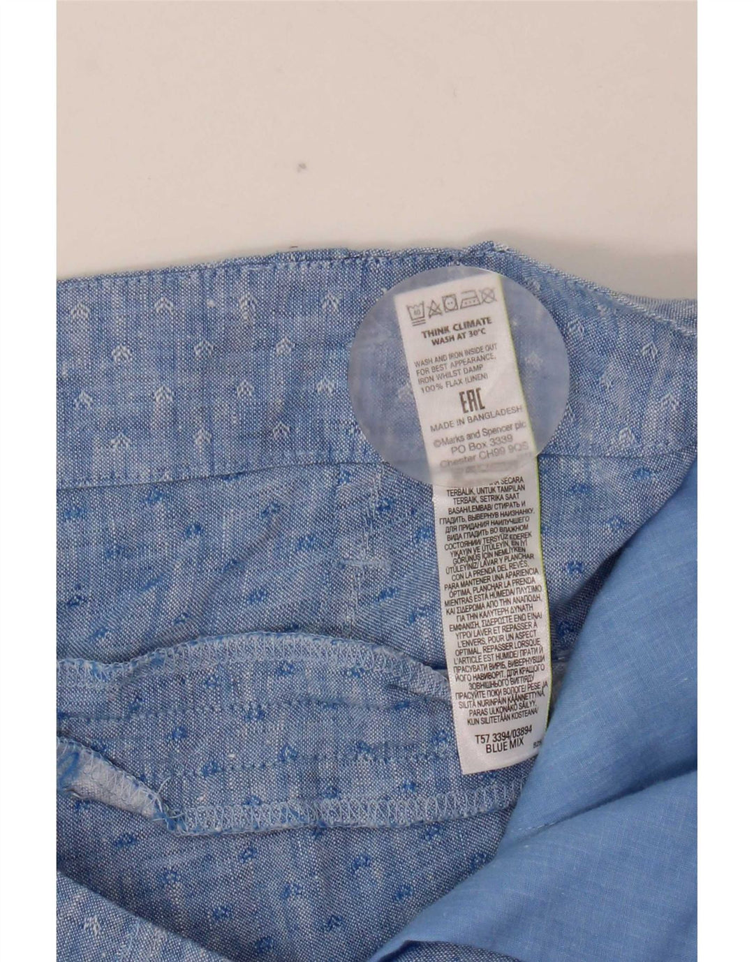 Marks & Spencer Γυναικείο σορτς Chino UK 12 Medium W32 Μπλε γεωμετρικό