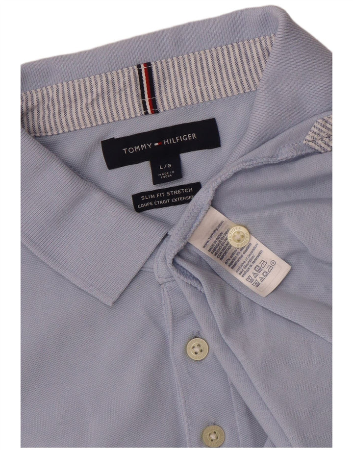 Tommy Hilfiger Ανδρικό πουκάμισο Polo Slim Fit μεγάλο μπλε βαμβακερό