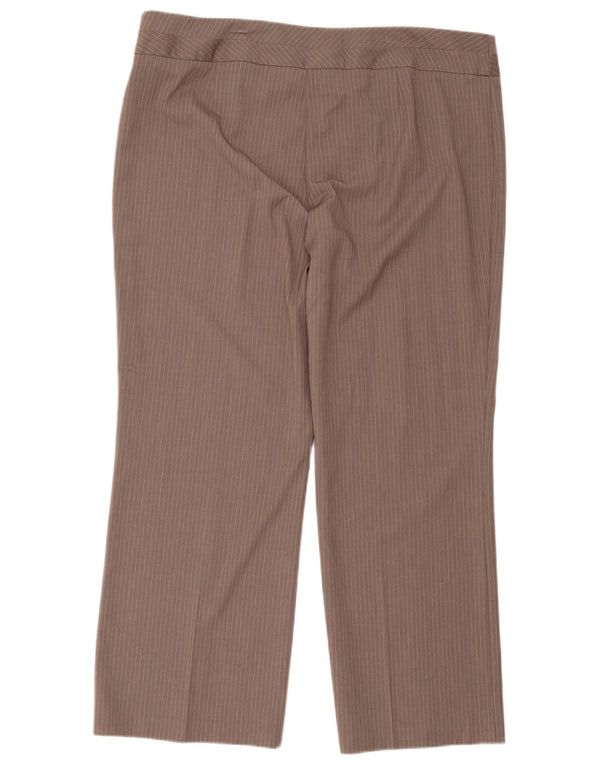 Γυναικεία Casual Παντελόνια Marks & Spencer UK 20 2XL W42 L30 Brown Pinstripe