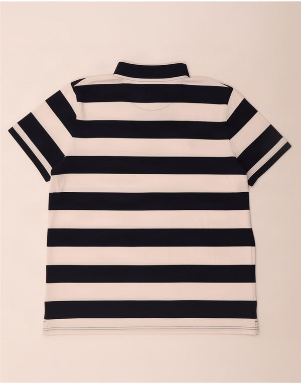 Timberland Mens Polo Shirt 2XL Navy Blue Striped Cotton