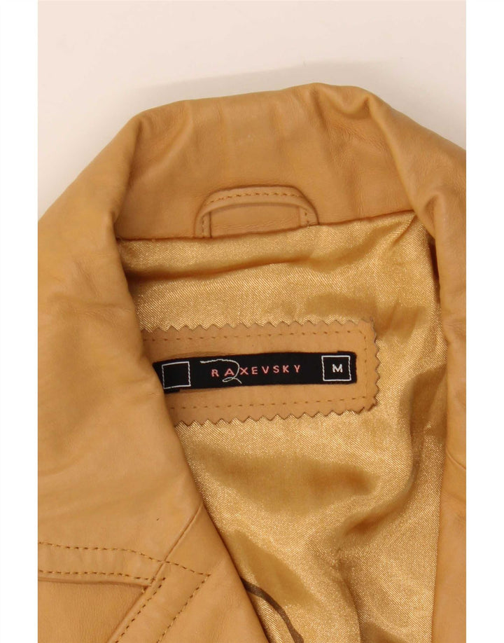Vintage Γυναικείο Δερμάτινο Μπουφάν UK 12 Medium Beige Leather