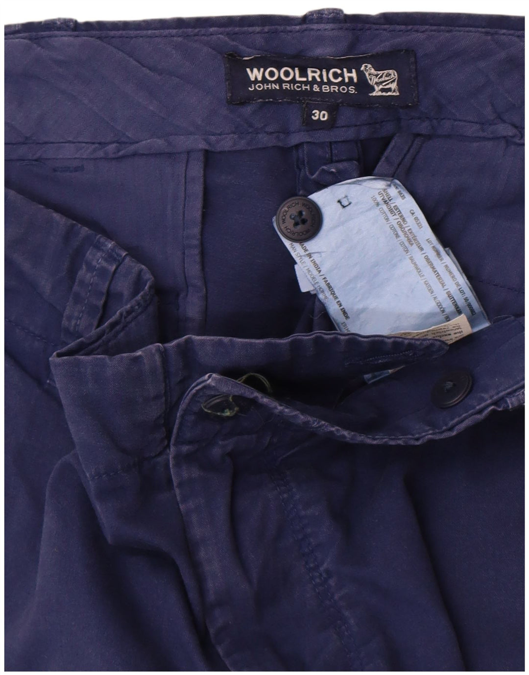 Ανδρικό σορτς chino Woolrich W30 από βαμβακερό μεσαίο ναυτικό μπλε