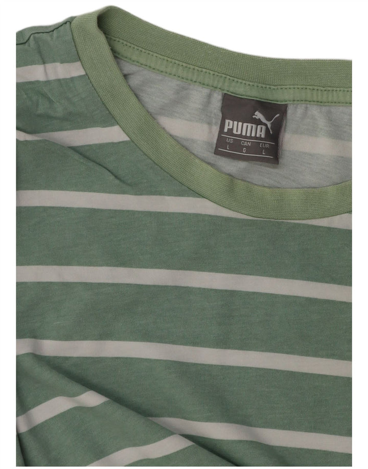 Ανδρικό T-Shirt PUMA Top Μεγάλο Πράσινο Ριγέ